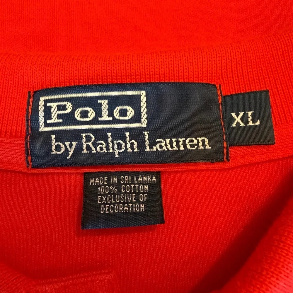 Polo Ralph Lauren Men's Orange Polo Cotton Preppy Shirt, Size XL